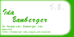 ida bamberger business card